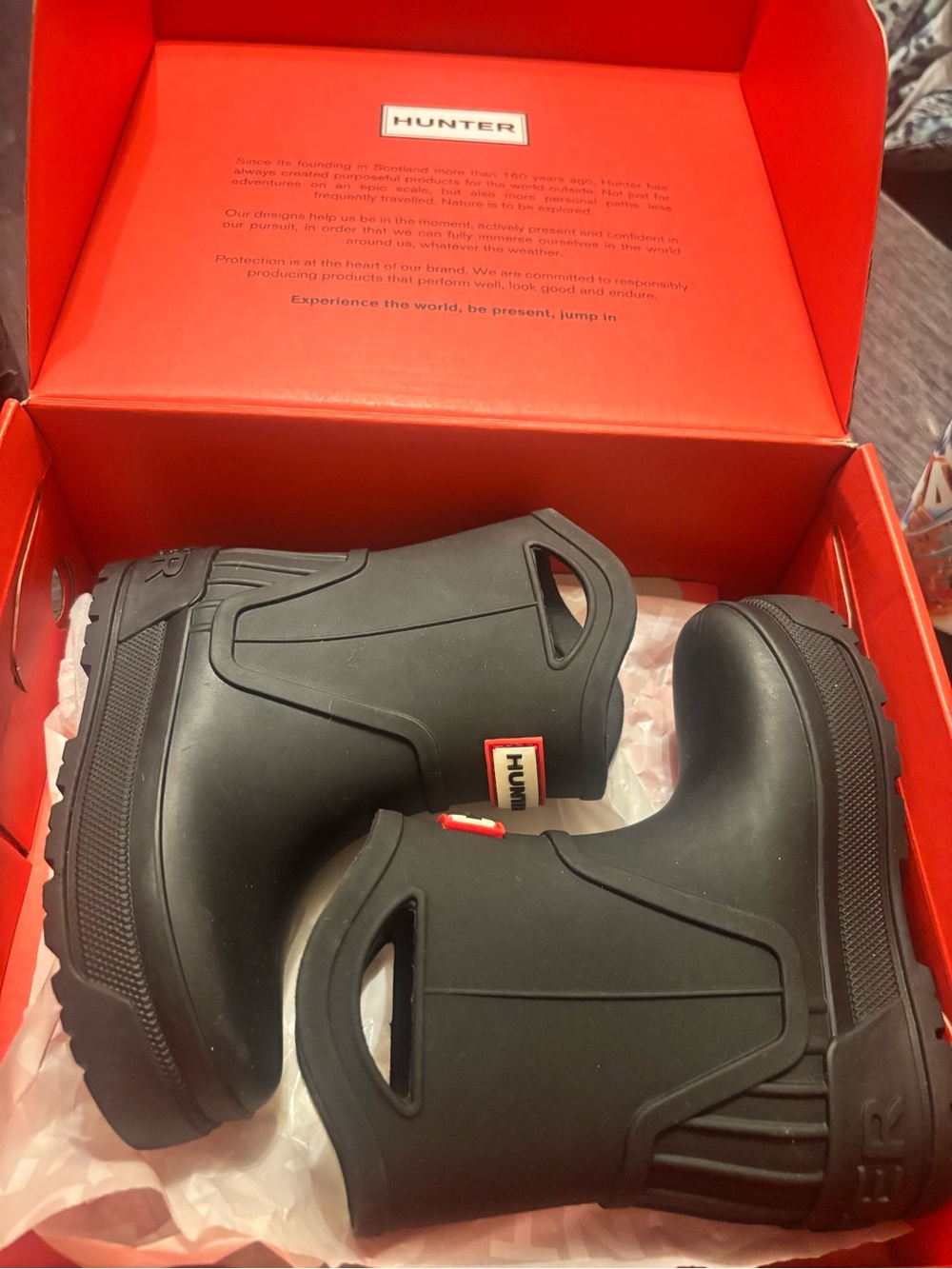 Hunter Black Short Waterproof Rain Boots